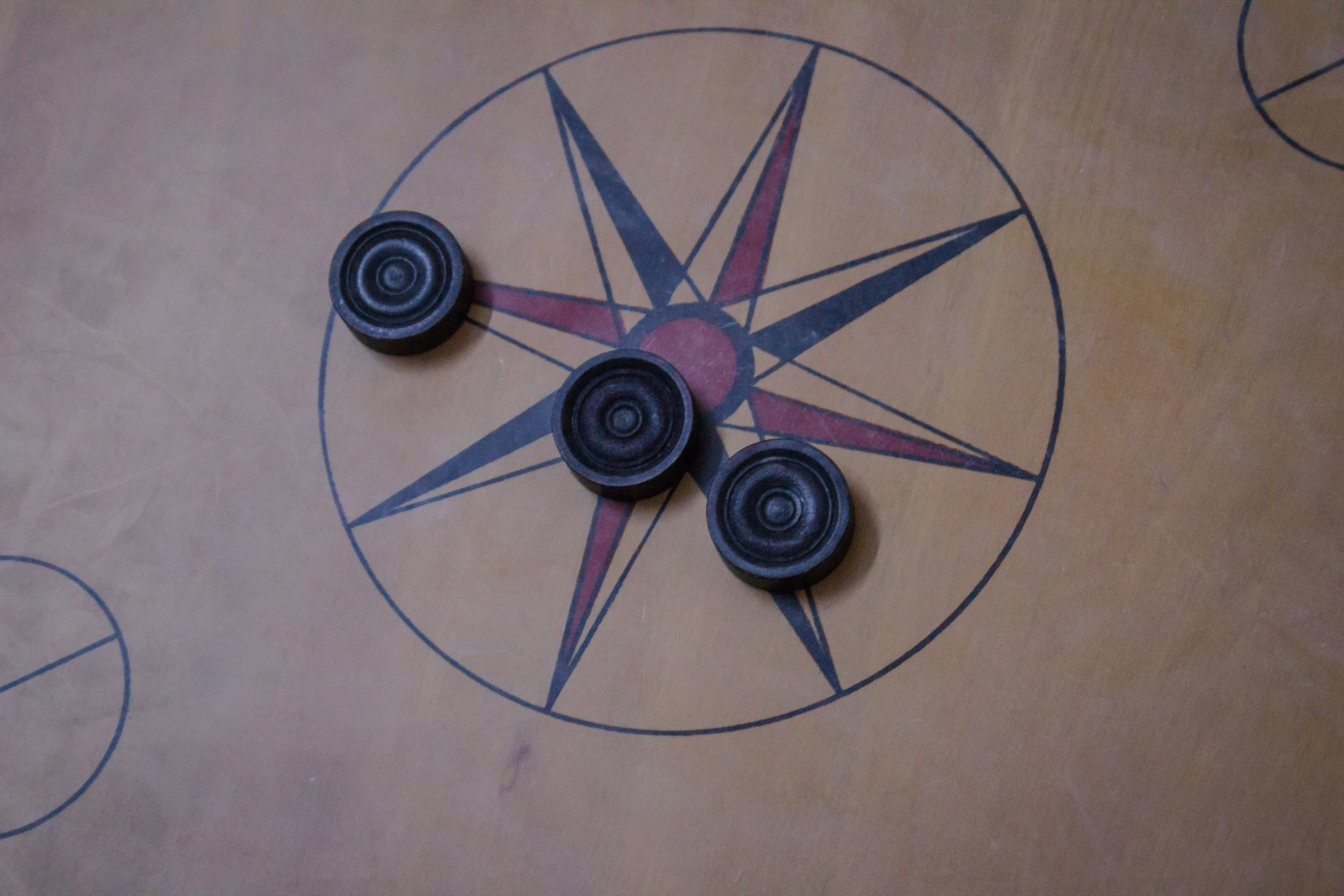 Carrom board game at Veena Vidhyalaya